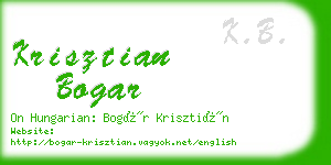 krisztian bogar business card